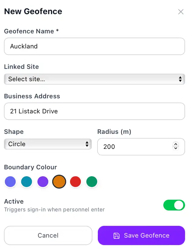 Access+ geofence configuration